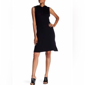 NWT bobeau Anthropologie Hoodie Sleeveless Dress Velvet Shoulders XL black